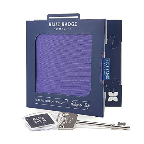 Morado Funda para tarjetas de aparcamiento para discapacitados, con temporizador reloj y Radar inodoro llave por azul Badge Company