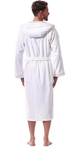 Morgenstern Ropa de Dormir Hombre con Capucha, Algodón Talla XL, Blanco