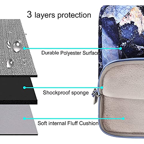 MOSISO Funda Protectora Compatible con 13 Pulgadas MacBook Air/MacBook Pro,13-13.3 Pulgadas Computadora Portátil, Bolsa de Hombro Poliéster Mármol de Roca Maletín de Transporte con Cinturón de Carro