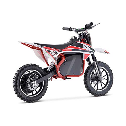 Moto Eléctrica Niños Desde 5 o 6 años | Minimoto Eléctrica Roja BIPOWER Speed Lion | Moto eléctrica 500W y 36V | También para Adultos < 60 kg