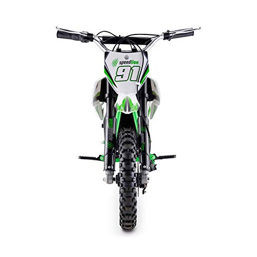 Moto Eléctrica Niños Desde 5 o 6 años | Minimoto Eléctrica Verde BIPOWER Speed Lion | Moto eléctrica 500W y 36V | También para Adultos < 60 kg