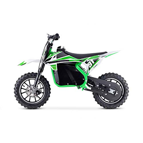 Moto Eléctrica Niños Desde 5 o 6 años | Minimoto Eléctrica Verde BIPOWER Speed Lion | Moto eléctrica 500W y 36V | También para Adultos < 60 kg