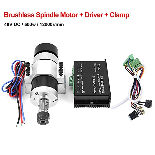 Motor de Husillo Set ER16 500W 12000r/min Refrigeración por Aire de Alta Velocidad Sin Escobillas con Motor de Motor Potenciómetro Interruptor de Sujeción