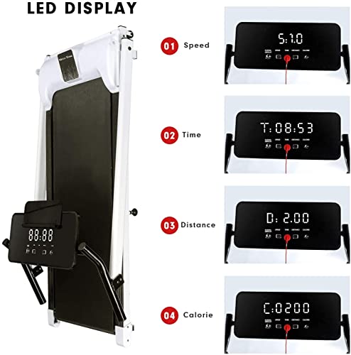 Motor plegable de la caminata 550W, la cinta de correr plegable para el hogar robusto resistente La pantalla LED proporciona información sobre la velocidad, el tiempo, la distancia y las calorías dest