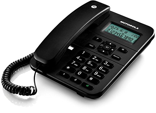 Motorola CT202C - Teléfono Fijo Analógico (Manos Libres, Capacidad de 30 Contactos), Negro