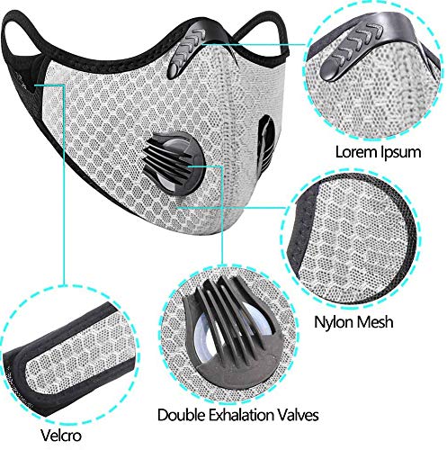 Movimiento M Antipolvo, con 4 filtros de carbón Activo y 4válvulas. Deportes a Prueba de Polvo M, utilizados para Actividades al Aire Libre Que agotan el Humo de Conducir y Correr en Motocicleta (a)