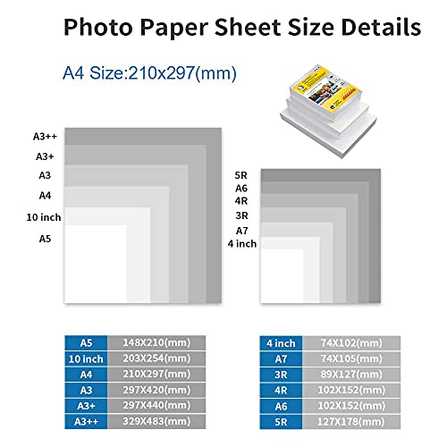 MR.R Papel fotográfico de inyección de tinta brillante de doble cara, 160 g/m², A4X100 hojas por paquete, 40 libras