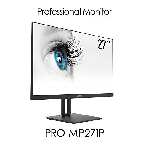 MSI Pro MP271P - Monitor de 27" IPS (1920 x 1080p, 60 Hz , Ratio 16:9, 5 ms de repuesta,250 nits, soporte ajustable, soporte VESA)