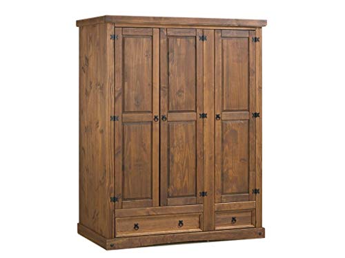 MUEBLES DELUXE ONLINE MEDITERRANEA Armario Madera Rustico 3 Puertas