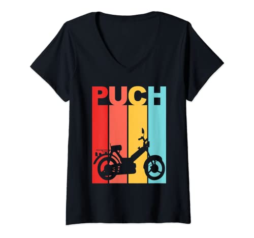 Mujer Scooter ciclomotor Puch Maxi Roller regalo Camiseta Cuello V