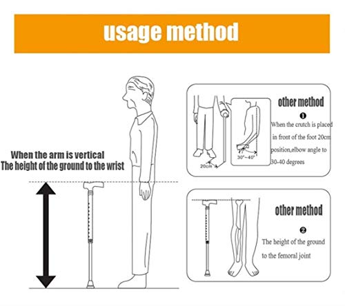 Muletas antiguas: bastón ajustable / muletas ligeras con mango de madera ergonómico, barra de movilidad con base antideslizante para hombres, mujeres con discapacidades, ancianos, heridos, persona