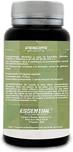 Multivitamínico Total | Fortalece tus defensas y protege tu Sistema Inmune | Vitamina C, A, B1, B2, B3, B5, B6 y B12 + Espirulina + Chlorella | Aporte eficaz de energía y vitalidad | 60U.