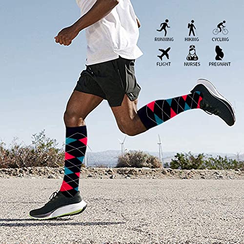 MuNaDuo Calcetines de compresión de 52 estilos para mujeres y hombres de 20 a 30 MmHg para graduados atléticos, correr, vuelo, enfermeras, ciclismo y compresa calcetines (color: champán, talla L: XL)