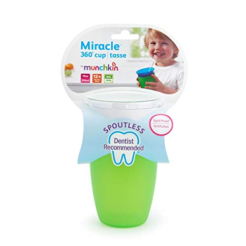 Munchkin Miracle 360° Vaso de Entrenamiento, Verde (Green), 296 ml