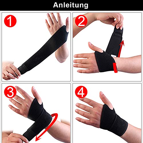 Muñequera, Muñequera Tendinitis, Muñequera Pulgar, Para Gym, Tenis, Deportiva, Dolor de Muñeca Esguinces Negra