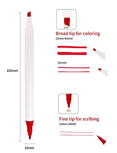 Mutsitaz 12 Colores Rotuladores y Subrayadores con Doble Punta， No Tóxica y Rotulador Alcohol de Punta Doble ara Acuarela Graffiti，para Principiantes Set de Rotuladores de Boceto Hecho a Mano