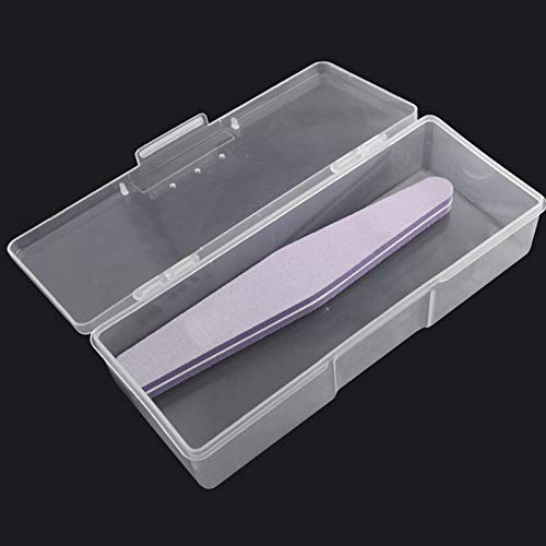 MUY Caja de uñas Rectangular de plástico vacío Transparente/cortaúñas/Pinzas/Cepillo/Lima/Caja de exhibición de Herramientas de Maquillaje Organizador de Armario Caja de Recuerdos para Mujeres