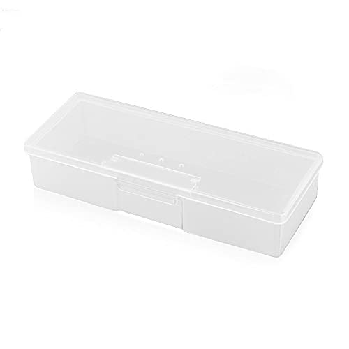 MUY Caja de uñas Rectangular de plástico vacío Transparente/cortaúñas/Pinzas/Cepillo/Lima/Caja de exhibición de Herramientas de Maquillaje Organizador de Armario Caja de Recuerdos para Mujeres