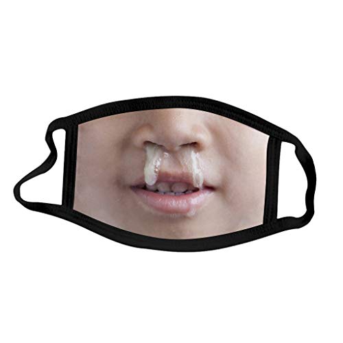 N / C Las_Mascarillas Divertidas Unisex Adultos Travesura Finge no Usar Adecuado Nariz Que moquea Reutilizable l_avables Respirable del Día los Inocentes para Fiestas Accesorios bromas Decoraciones