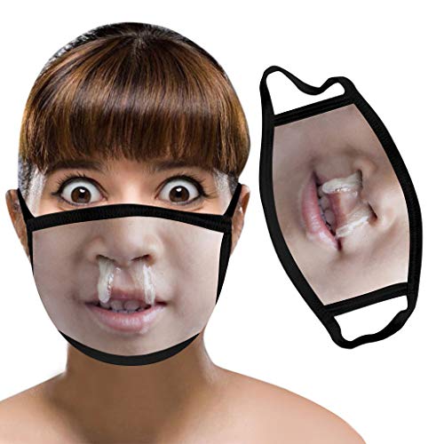 N / C Las_Mascarillas Divertidas Unisex Adultos Travesura Finge no Usar Adecuado Nariz Que moquea Reutilizable l_avables Respirable del Día los Inocentes para Fiestas Accesorios bromas Decoraciones