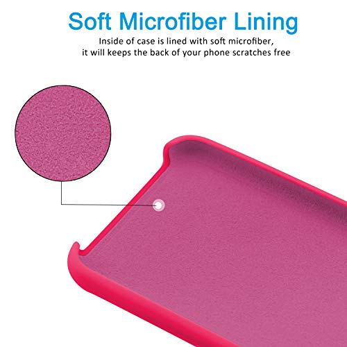 N Newtop - Carcasa compatible para Samsung Galaxy J3 2017, carcasa de TPU de silicona semirrígida, colores microfibra interior suave (fucsia)