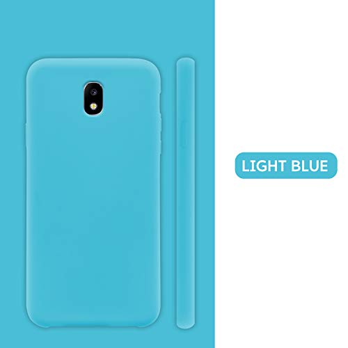 N Newtop - Carcasa compatible para Samsung Galaxy J5 2017, carcasa de TPU de silicona semirrígida, colores microfibra interior suave (azurra)