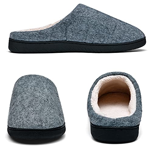 NAITOKE Zapatillas Casa Hombre Antideslizante de Interior y Exterior Pantuflas,Confortable Pantuflas Hombre De Forro Polar Suave,gris,42/43 EU