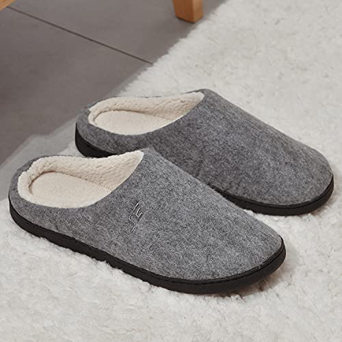 NAITOKE Zapatillas Casa Hombre Antideslizante de Interior y Exterior Pantuflas,Confortable Pantuflas Hombre De Forro Polar Suave,gris,42/43 EU