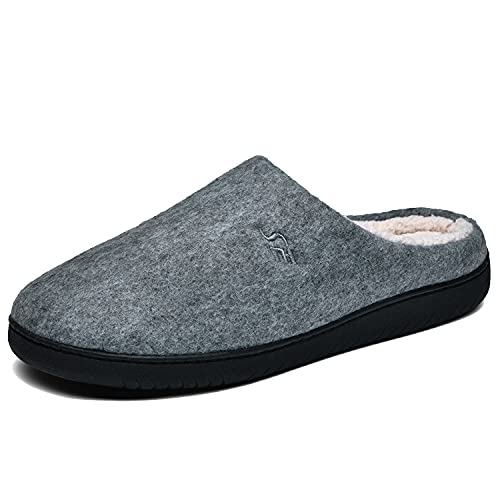 NAITOKE Zapatillas Casa Hombre Antideslizante de Interior y Exterior Pantuflas,Confortable Pantuflas Hombre De Forro Polar Suave,gris,42/43 EU