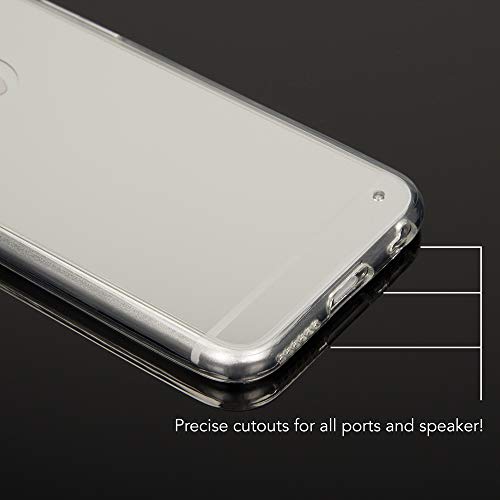 NALIA Funda Espejo Compatible con iPhone 6 6S, Protectora Movil Carcasa Silicona Ultra-Fina Gel Bumper Mirror Case, Goma Cubierta Telefono Cobertura Delgado Ligera Phone Cover, Color:Plata