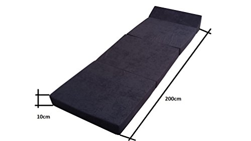 Natalia Spzoo Colchón Plegable Cama de Invitados colchón de Espuma 200x70 cm FM (Negro)