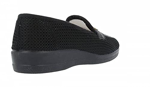 Natalia - Zapatillas de Mujer Rejilla Negro Zapato - Negro, 38