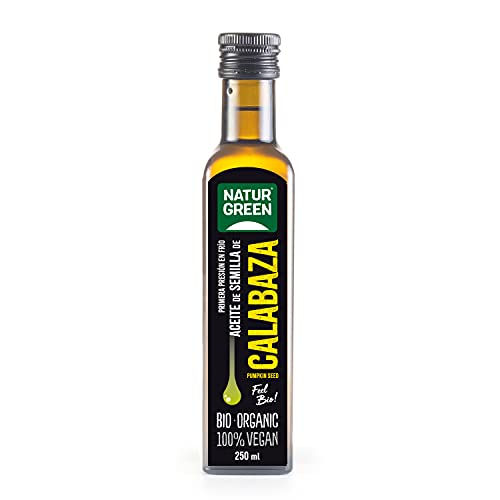 NaturGreen - Aceite Calabaza Bio, 100% Aceite de Semillas de Calabaza Ecológica, Primera Presión, 250 Mililitros