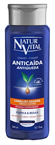 NaturVital Naturaleza y Vida Shampoo Anticaida Cabellos Grasos, Azul, 300 Mililitros