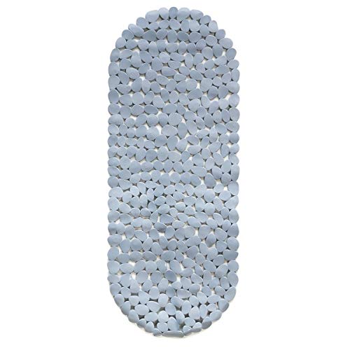 Navaris Alfombra antideslizante para la bañera - Alfombrilla para la ducha - Esterilla grande para mayores niños - 99 x 39 CM con diseño de piedras