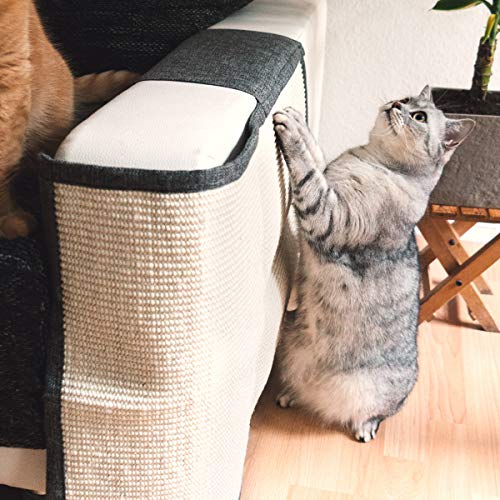 Navaris rascador para Gatos - Protector para Esquina de sofá o sillón - Afilador de uñas de sisal para Mascotas - para el Lado Izquierdo del Mueble