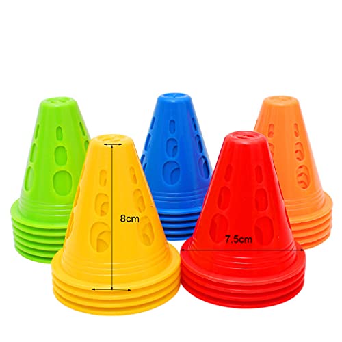 Ncheli 25 pcs Conos Patinaje,Cono de Tráfico Plástico Conos de Tráfico Slalom Conos de Patinaje sobre Ruedas Conos Deportivos para Educación Física y Entrenamiento Deportivo