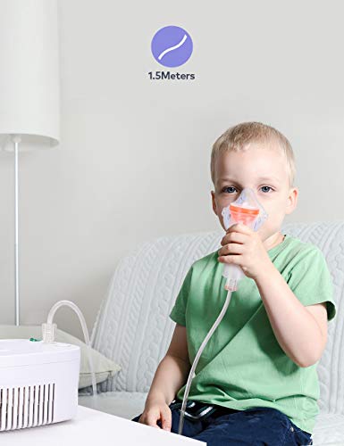 Nebulizador con Tecnología de Compresor de Aire,Inhalador con boquilla y mascarilla para adultos y niños,Nebulizador para el tratamiento de enfermedades respiratorias como el asma,resfriados, alergias