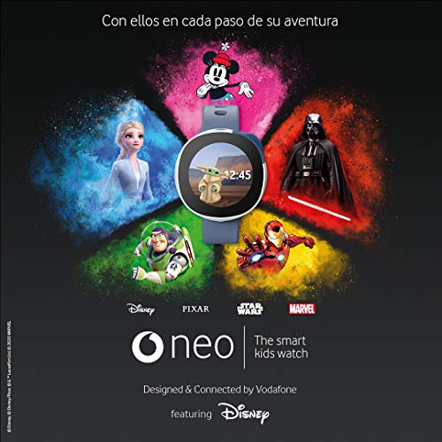 Neo Reloj Inteligente para Niños con Personajes de Disney con Llamadas, Chat, Teléfono, Cámara, Localizador GPS, Monitor de Actividad, Niños 6-9 años – Suscripción Incluida 3 Meses