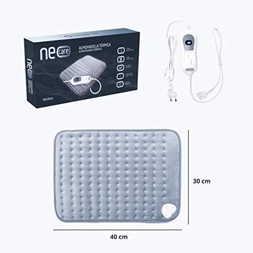 NEOCARE Almohadilla Térmica 40x30cm. Manta Eléctrica Para el Alivio del Dolor Muscular Lumbar, Cuello y Hombro