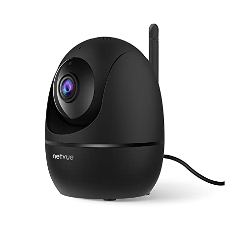 Netvue Camara Vigilancia WiFi Interior, Camaras Vigilancia Domicilio WiFi 1080P, Camara IP Audio Bidireccional Compatible con Alexa, Camara Bebe Vista 360° Visión Nocturna & Detección de Movimiento