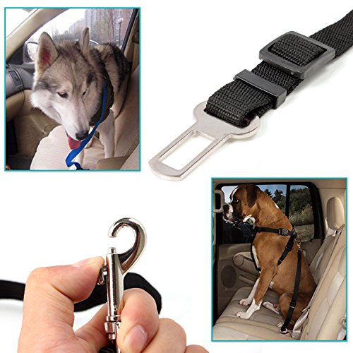 Neuftech Ajustable Cinturones de Seguridad Perros de Mascotas para Coche - Negro