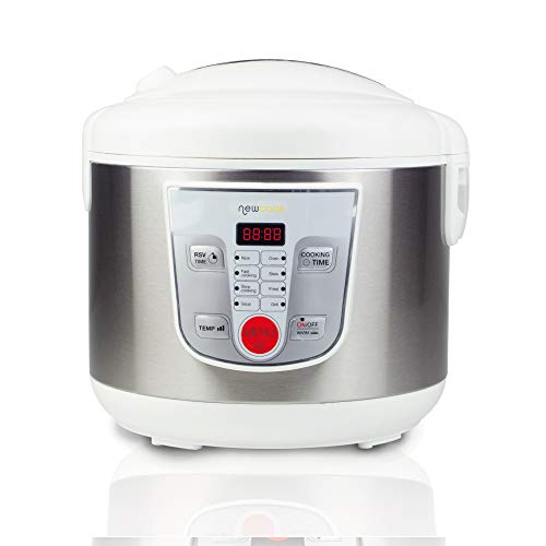 NEWCOOK Robot de Cocina Multifunción, Capacidad 5 Litros, Programable Hasta 24H, Cocina Automáticamente, 8 Menús Preconfigurados y Función Mantener Caliente Hasta 24H. Incluye Cubeta Antiadherente