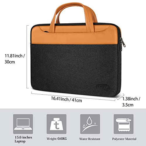 NEWHEY Maletin Portatil 15.6 Pulgadas Hombre Mujer Funda Portatil Funda Ordenador Impermeable Bolso Bandolera Negocios Trabajo Escuela Negro