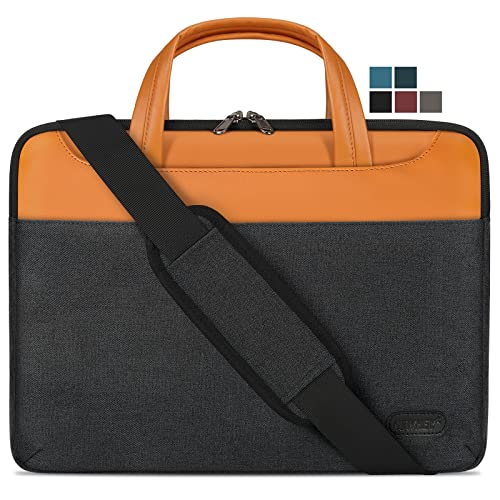 NEWHEY Maletin Portatil 15.6 Pulgadas Hombre Mujer Funda Portatil Funda Ordenador Impermeable Bolso Bandolera Negocios Trabajo Escuela Negro