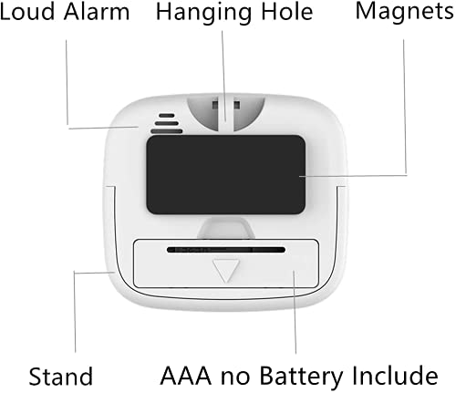 NIAGUOJI Temporizador de Cocina Digital con Pantalla LCD Grande, Timer cocina, Cronometro mesa,Reloj temporizador Cocina Digital con Alarma Fuerte (Blanco)