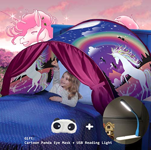 Nifogo Tiendas de ensueño, Carpa de Ensueño Wizard World, fantasía Interior de la Cama Redes de Regalo, Children Cama Tienda de Campaña (Fantasía Unicornio)