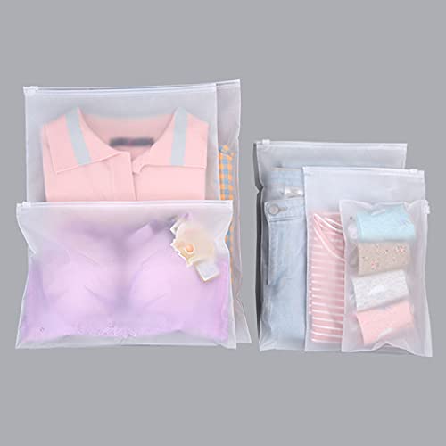 NITAIUN 15 Piezas Organizadores de Embalaje de Viaje, Bolsas de Almacenamiento de Ropa Bolsa Ziplock Reutilizable Bolsa de Transparente Esmeriladas Plástico para Ropa, Bragas, Zapatos, Cosméticos