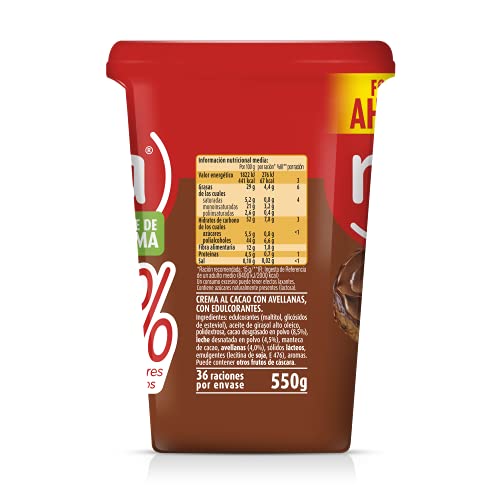 Nocilla Original 0% Azúcares Añadidos - Sin Aceite de Palma - 550g