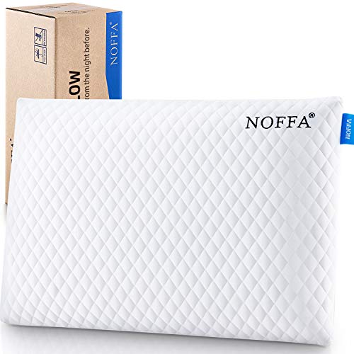 NOFFA Almohada Baja Altura Adultos, Almohada Fina Viscoelastica 60 cm Cervicales Dormir Boca Abajo, Almohada Plana Delgada Cervical Niños Adolescente